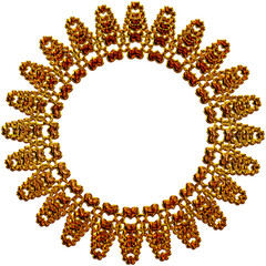round frame made of golden rings