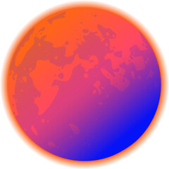 Vector circle is floating on transparent background showing orange ring marble gradient, copy space