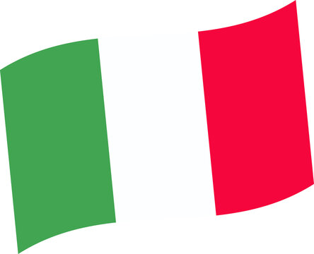 Naklejki flat design Italian flag is waving with green white red stripes on transparent background