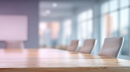 Minimalist Pastel Toned Video Conferencing Room with Blurry Background