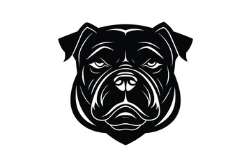 Silhouette tattoo style illustration of a bulldog's head.eps