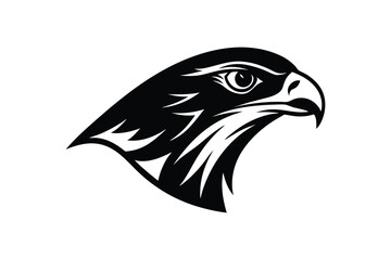 Silhouette tattoo style illustration of a falcon's head.eps