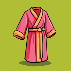 Vibrant Pink Robe with Accents of Warm Orange