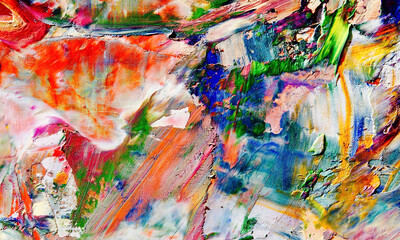 Abstract art background . Hand painting artwork on canvas .