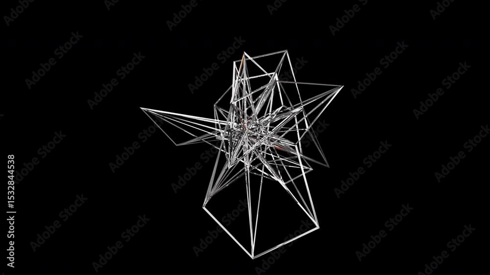 Poster wireframe fractal element. computer generated 3d render