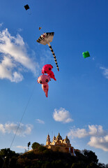 Kites in Cholula and the Church of Los Remedios