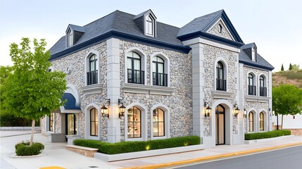 Elegant luxury brand storefront on exclusive shopping street