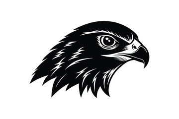 Silhouette tattoo style illustration of a hawk's head.eps