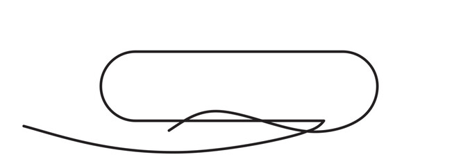 Continuous thin line bubble speech vector icon. Minimalist chat symbol drawing, one line art
