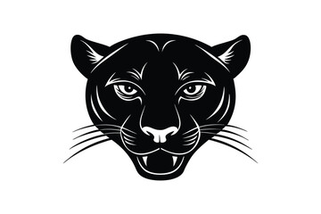 Silhouette tattoo style illustration of a panther's head.eps
