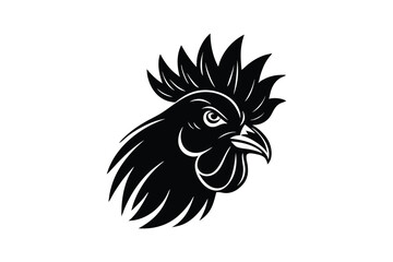 Fototapeta premium Silhouette tattoo style illustration of a rooster's head.eps