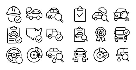 Fototapeta premium Inspection Icons Grid