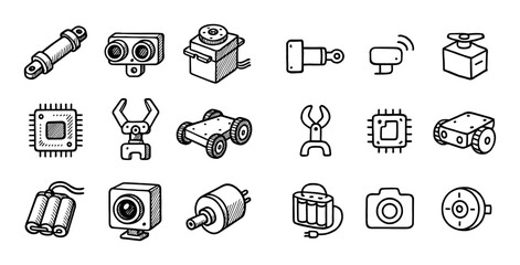 Fototapeta premium Robotics Components Grid