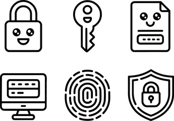 Cute Securitys Set Lock Key Password Data Protection