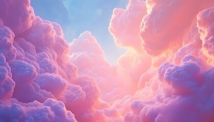 Pastel cloudscape of pink and purple hues.