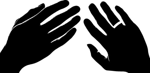 Intertwining hands silhouette art for creative design