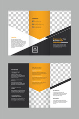 Corporate Business Trifold Brochure Template with Clean Layout. 