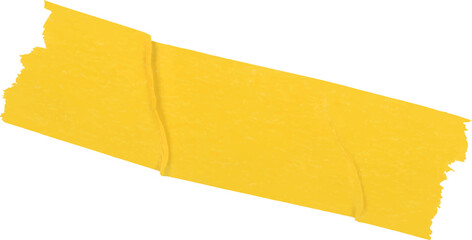Displaying torn yellow tape in vector art with jagged edges fiber texture on transparent backdrop