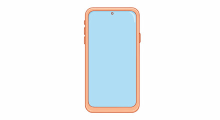 Modern Smartphone with Blank Blue Screen Illustration