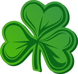 Four-leaf clover vector showing gradient and veined hearts on transparent background, copy space