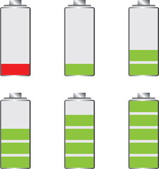Battery charging indicator set.