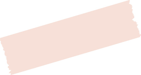 Flat design is showing torn pastel peach tape on transparent background, featuring jagged edges