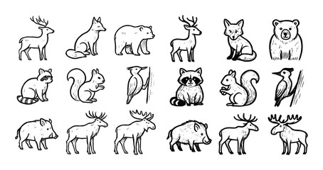 Obraz premium Forest Animal Icons