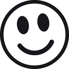 Displaying flat design happy face on transparent background with simple geometric eyes and smile