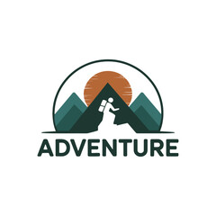Unique adventure mountain logo Modern and minimalist vector and abstract logo