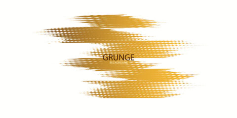 Abstract White and Gold Grunge Background with Halftone Style. Brush Stroke Illustration for Banner, Poster, or Sports. Scratch and Texture Elements For Design