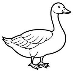Obraz premium Elegant Snow Goose Vector in Monochrome