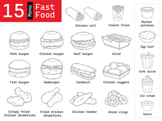 Fast food menu  illustrations