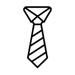 Simple graphic representation of a striped neckwear accessory for formal attire and professional settings
