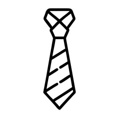 Simple graphic representation of a necktie with diagonal stripes in a minimalist line drawing style design