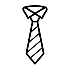 Simple graphic depiction of a striped neckwear accessory with a collar on a plain white background