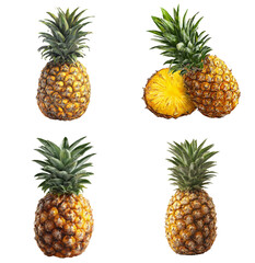 Fototapeta premium Ripe pineapple displays vibrant yellow hue and invites taste
