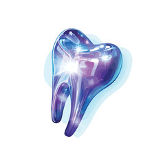 Professional UV Light on Molar Dentistry Icon Image for Dental Care Concepts