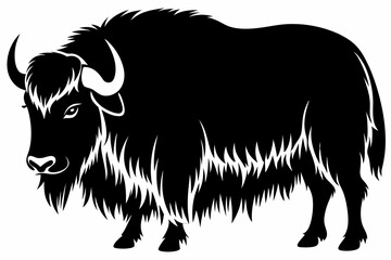 musk ox sihouette black vector
