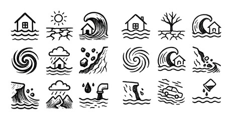 Water Disaster Icons