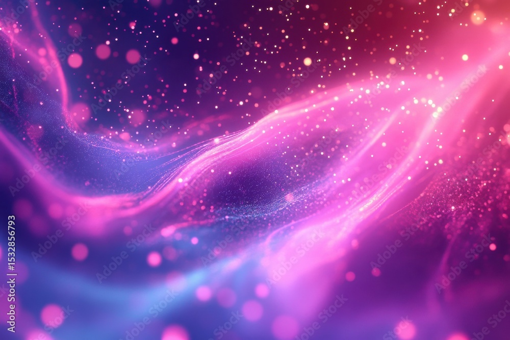 Fototapete Vibrant abstract background with floating particles creating a mesmerizing visual experience, Vibrant abstract background with floating particles and dreamy gradient