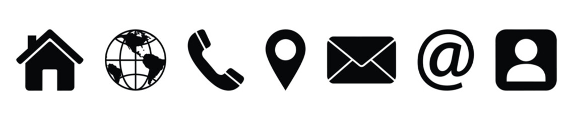 Contact us icons collection for business and website communication