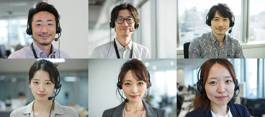 オンライン会議中のビジネスパーソン6人