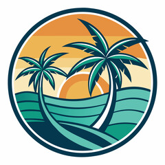 summer beach logo vector illustration