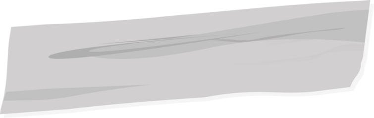 Flat illustration showing floating jagged-streaked gray shape, transparent background, copy space