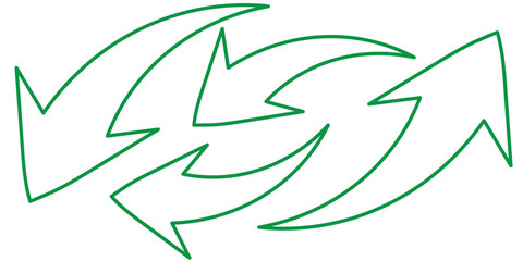 Curve arrow symbol. Curved hand drawn arrow isolated background. 