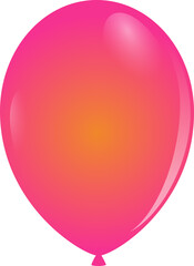 Obraz premium Glossy gradient party balloon is floating over transparent background in 3D vector render style
