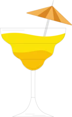 Vector design is showing yellow layered cocktail with orange parasol on transparent background © vectorfusionart