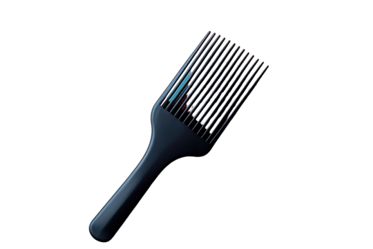 Dark plastic hair detangling comb