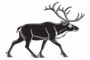 caribou sihouette black vector