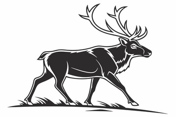 caribou sihouette black vector